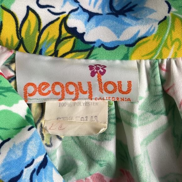 Vintage 60s Peggy Lou Large Print Floral Flutter Sleeve Blouse Top - Picture 14 of 14